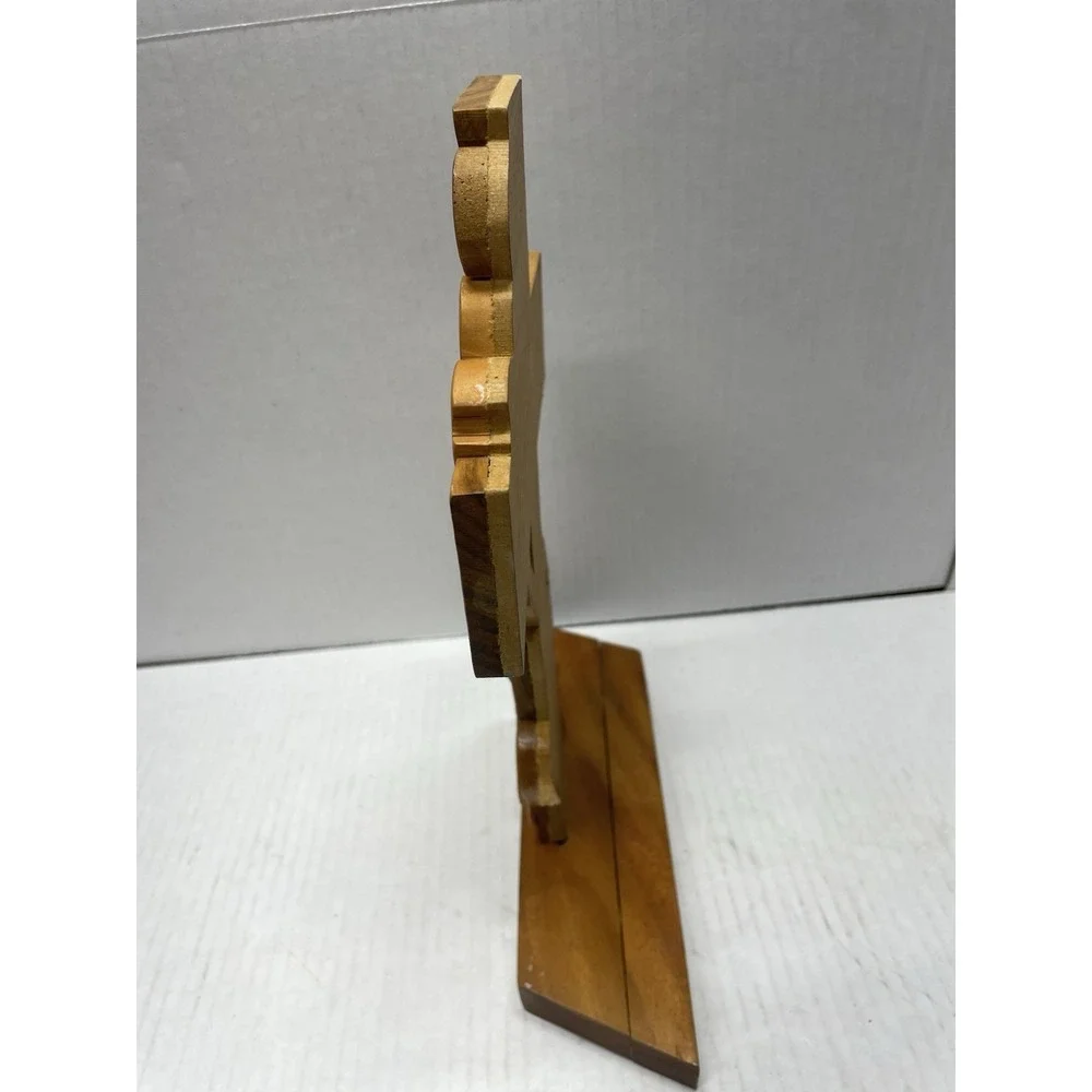 Handcrafted Inlaid Wooden Cross w/floral motif